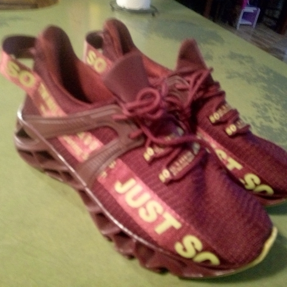 Women's Maroon Athletic Shoes - Picture 2 of 3